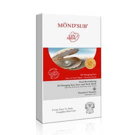 MOND’SUB (Pack of 5 x 40g) Pearl Revitalizing & Brightening 3D Hanging Ears Neck & Facial Masks