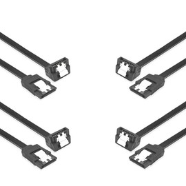 Daniko 4x SATA Cable 50 cm SATA III 3 6 Gbit/s 0.5 m SSD Hard Drive HDD Angled Black