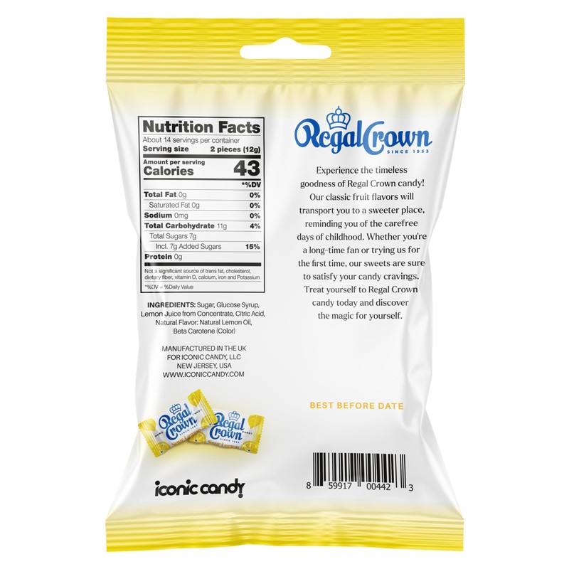 Regal Crown Sour Lemon Hard Candy | Old Fashioned Sour