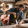 GREBSTK 4PCS Wood Chisel Set, Burr-Free CR-V Steel Beveled Blades,