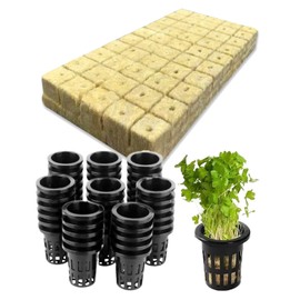 S.fields.inc Rock Wool Block Hydroponics Pot, Set of 50, Seedling Kit, 25mm