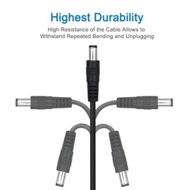 SIOCEN 2-Pack 3ft DC Extension Cable 5.5mm x 2.1mm Male to Female Power Cord for CCTV Security Surveillance Indoor IP Camera Dvr Standalone LED Strip,Car,12v DC Power Supply Plug Adapter