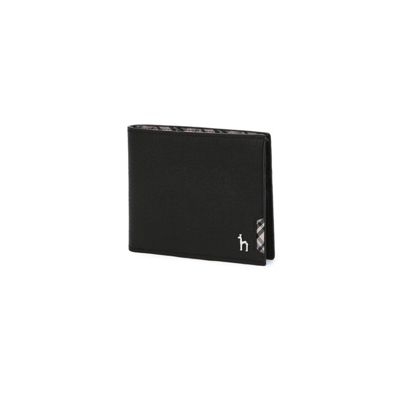 Hazzys (대구신세계)CHESTER 블랙 체크장식 소가죽 반지갑 HJWA5E281BK (Daegu Shinsegae) CHESTER