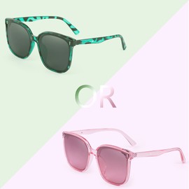 FEISEDY Women Oversized Vintage Polarized Sunglasses Square Cute Trendy Classic Simple Men B2758