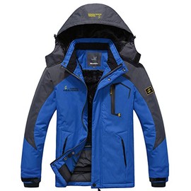 Wantdo Men's Waterproof Mountain Jacket Fleece Windproof Ski Jacket US S Sky Blue S