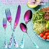 Vilihkc 20 piece Peony Flower Pattern Design Silverware Set, Stainless
