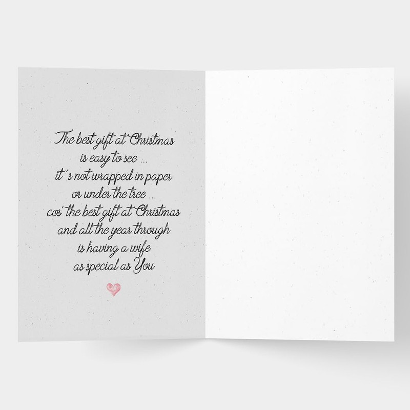Wife Christmas Card with inside Verse from Husband - Romantic
