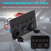 12-24V 5 Gang On/Off Toggle Switch Panel Dual USB Voltmeter