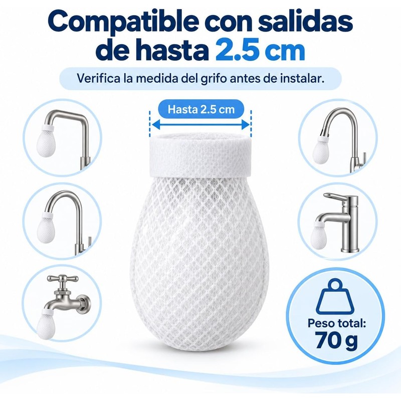Filtro para Llave de Agua con 100 Pzas y 10