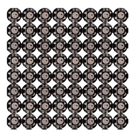 WS2812B Full Colour Welding Board 5V Built-in IC Programmable Symphony Small Round Board Lamp Beads Marquee 5050 RGB LED 100 Pieces (10 mm x 3 mm) (Black)