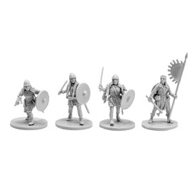 Set of 4 Vikings Shield Maidens. 28 mm Miniatures (Set #7) Ideal for Games Like SAGA and Other Wargames. Produced by V&V Miniatures