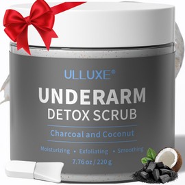 Underarm Detox Scrub with Charcoal, Armpit Scrub for Women & Men Dark Armpits Spots Remover Odors, Deodorant Body Scrub Also for Bikini Areas Inner Thighs Exfoliating & Moisturizing, 7.7 oz