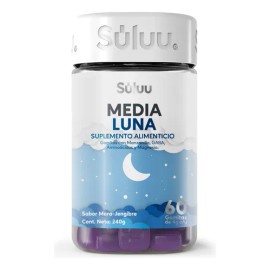 Súluu Media Luna | Gomitas Para Dormir | Sueño Profundo, Duradero Y Reparador | Magnesio, Manzanilla, Gaba, L-teanina, L-triptófano, Vitaminas | Insomnio | Sleep Gomitas | Sin Melatonina | Sin Gluten