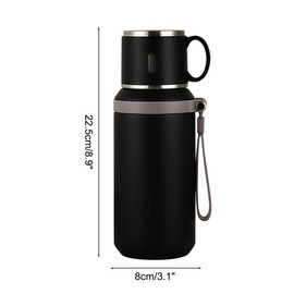 MiOYOOW Travel Mug, 600ML Stainless Steel Thermos with Cover Lid, Leakproof Insulated Water Bottle for Men Women