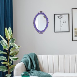 YCHMIR Vintage Small Mirror 14.5 x 10 Inch Oval Purple Wall Mirror