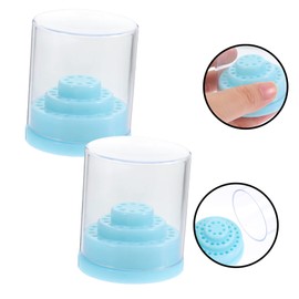BIUDECO 2pcs Grinding Bits Storage Box for Nail Salon Nail Art Organizer and Practical Display Base for Neat