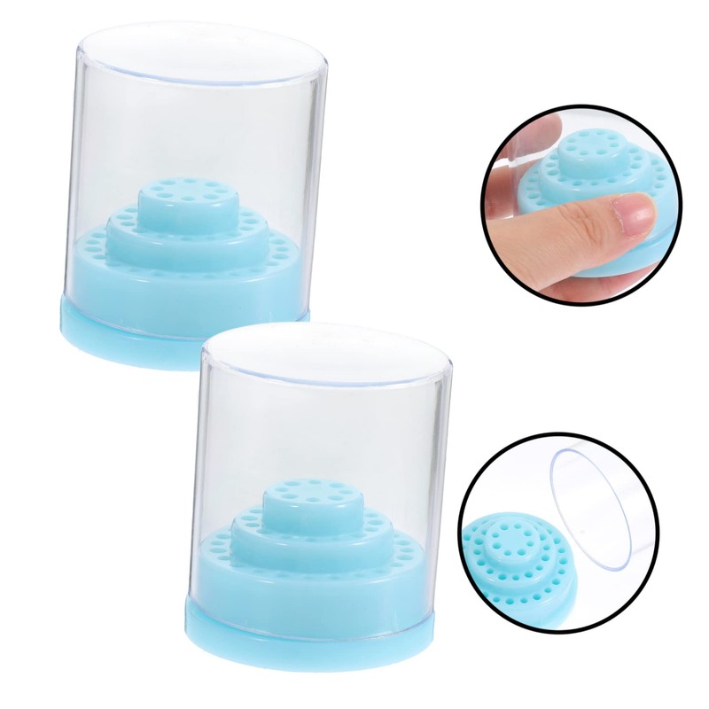 BIUDECO 2pcs Grinding Bits Storage Box for Nail Salon Nail
