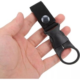Unbranded 2 PCS Water Bottle Buckle Holder Carabiner Belt Backpack Hanger Hook Clip Black