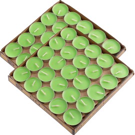 Dyrfolm 100 Pack Tea Lights Candles,Smokeless Candles,Unscented Tea Lights Candles,Dripless & Long Lasting Mini Tealight Candles,Small Candles,Tea Candles for Home Weddings Party Decoration (Green)