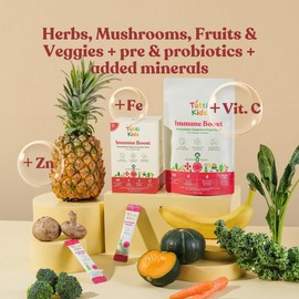 Tutti Kids Immune Boost | Tropical Paradise | Immunity, Antioxidants, Gut Health, Multivitamin for Kids | Picky Eaters Approved (Sachet)