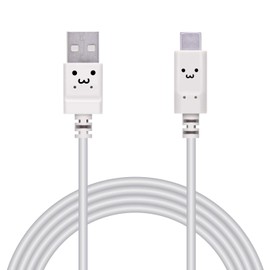 Elecom MPA-FACY20WF Type-A to Type-C Charging Cable [Charging Cable Soft and Easy to Rotate] 6.6 ft (2.0 m) White Face