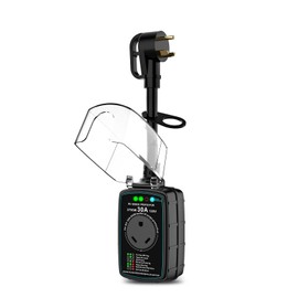 30 Amp RV Surge Protector, Festicreamy 8500J Circuit Analyzer with Waterproof Cover RV Plug Electrical Adapter Protector for Camping Travel Trailers (P5-RV-30A)