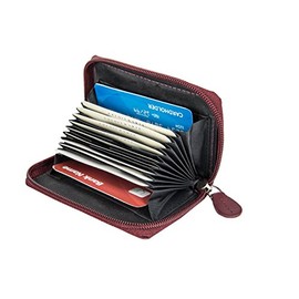 Credit Card Case Credit Card Case Business Card Case Genuine Leather, Red-brown