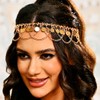 Kisshine Gold Sequins Head Chain Boho Layered Tassel Hair Chains Festival Forehead Headbands for Women and Girls