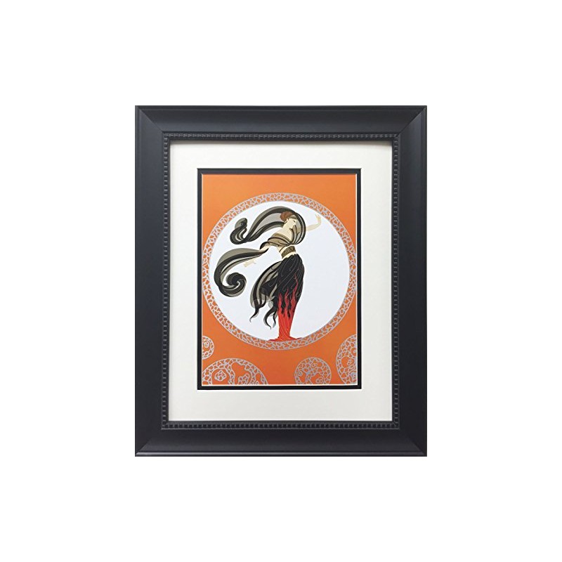 Erte "Flames of Love Newly Custom Framed Print 15" x