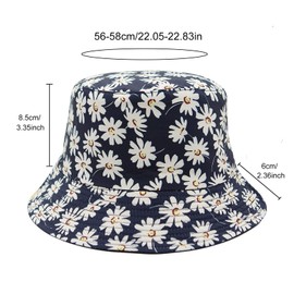 YAMEIZE Trendy Flower Bucket Hat for - Women Men Double-Side Fisherman Reversible Hat Sun Floral Hiking Beach Party Outdoor