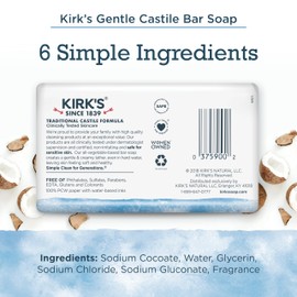 Kirk's Original Coco Castile Soap, Pack of 3