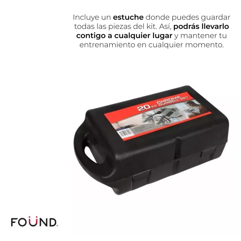 Foünd Sports Kit De Mancuernas Pesas Con Barra Discos Ejercicio