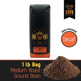 San Diego Coffee DECAF South American Blend, Medium Roast, Ground Coffee, 16-Ounce Bag Café descafeinado molido tostado