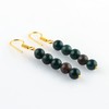 TGH Natural Bloodstone Beads Crystal Earring, Gemstone Round Beads, Energy