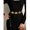 Liutufy Western Concho Belt for Women Metal Chain Link Belt