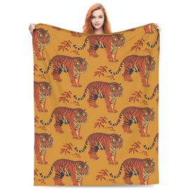 amepay Tiger Blanket Gifts for Adult Kids Animal Tigers Print Pattern Flannel Throw Blankets Soft Comfy Lightweight for Home Decor Couch Bed Sofa 50x40 Inches