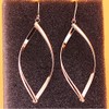 Stainless Steel Rhombic Wave Shaped Simple Plain Dangle Earrings (Gold)