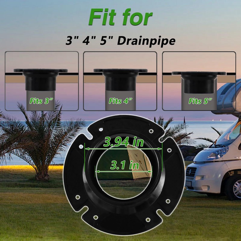 3" Socket Floor Flange RV Toilet Flange Compatible with Dometic/Sealand