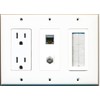 RiteAV - (3 Gang) 15A Power Outlet Mesh-Brush Coax Shielded