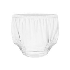 EEOST Adult Diaper Cover Silent Waterproof Plastic Rubber Pants for Incontinence Leak Protection with Light Absorbent Layer (White, M)