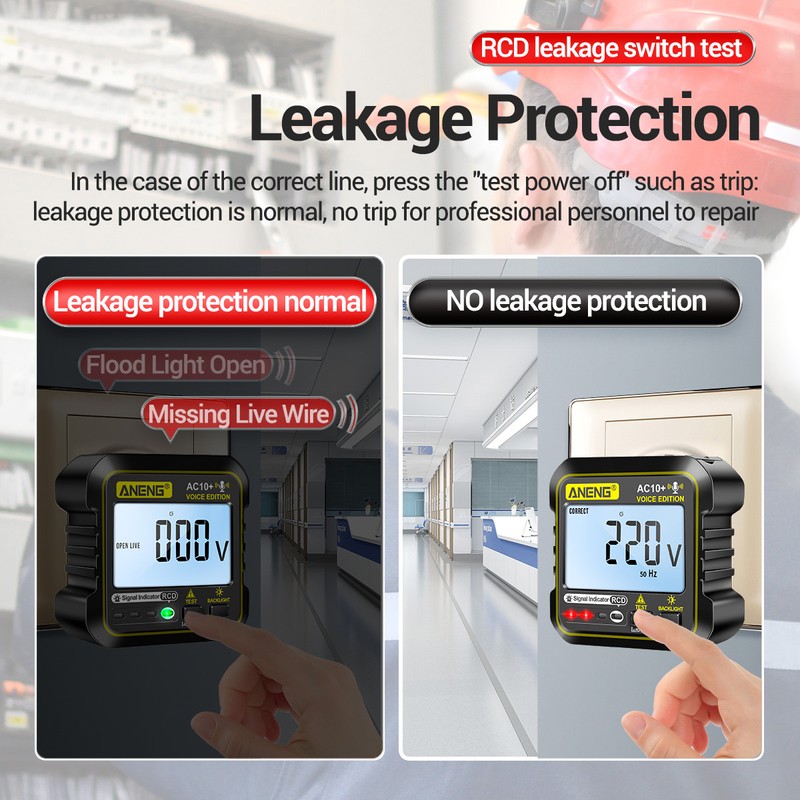 ANENG Multi-function Voice Broadcast Socket Tester Leakage Protection Socket Polarity