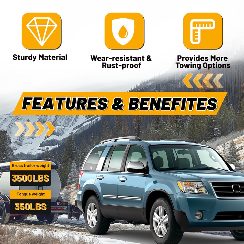 ECOTRIC Class 3 Trailer Hitch Tow 2'' Receiver Compatible with