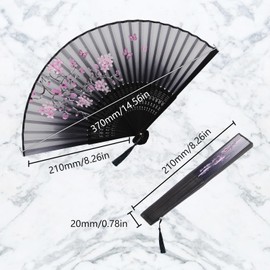 OMIGA Hand Fan Folding 4 Pieces Hand Fan Bamboo Foldable Fan Hand Fan with Tassel Vintage Style Folding Fan for Wall Decoration Wedding Party Dance Summer Gifts