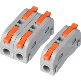 GKEEMARS 20 Pcs Mini Lever Wire, 1 Conductor Compact Wire Connectors Splicing Connectors for Circuit Inline 24-12 AWG(1 in 1 Out)