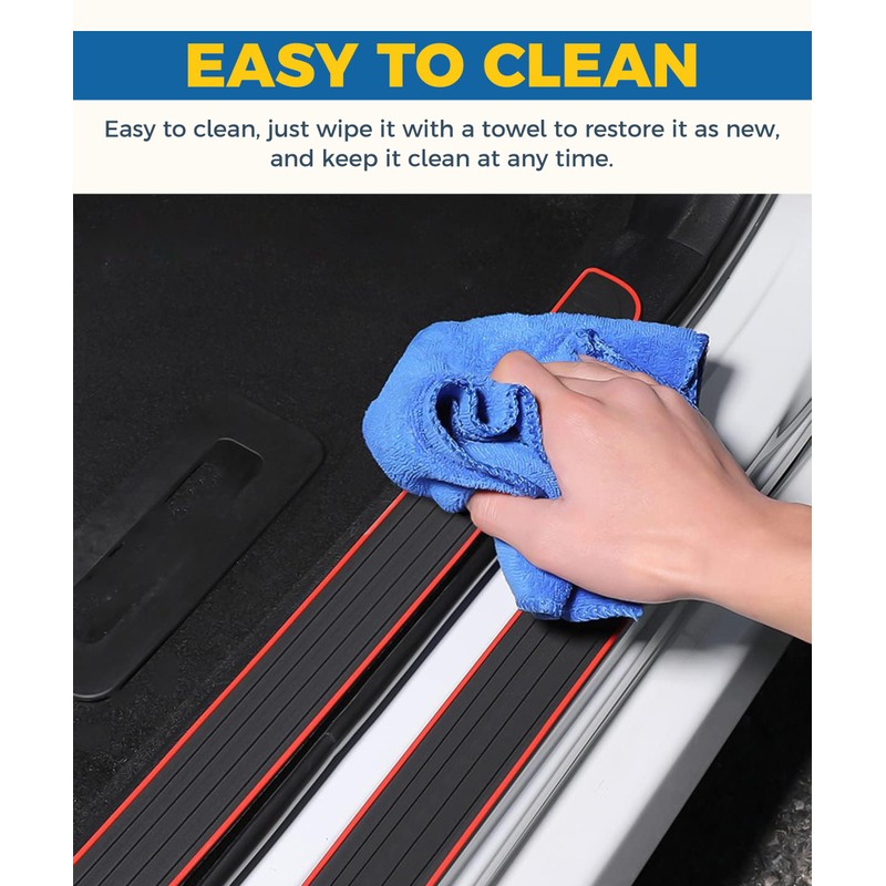 Flaconi 4PCS Car Door Sill Protectors, Anti-Scratch Rubber Edge Guards,