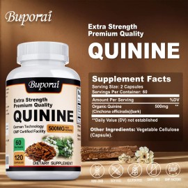 buporai Quinine Capsules 500mg - Support Leg Cramps, Stomach Health & Immune System