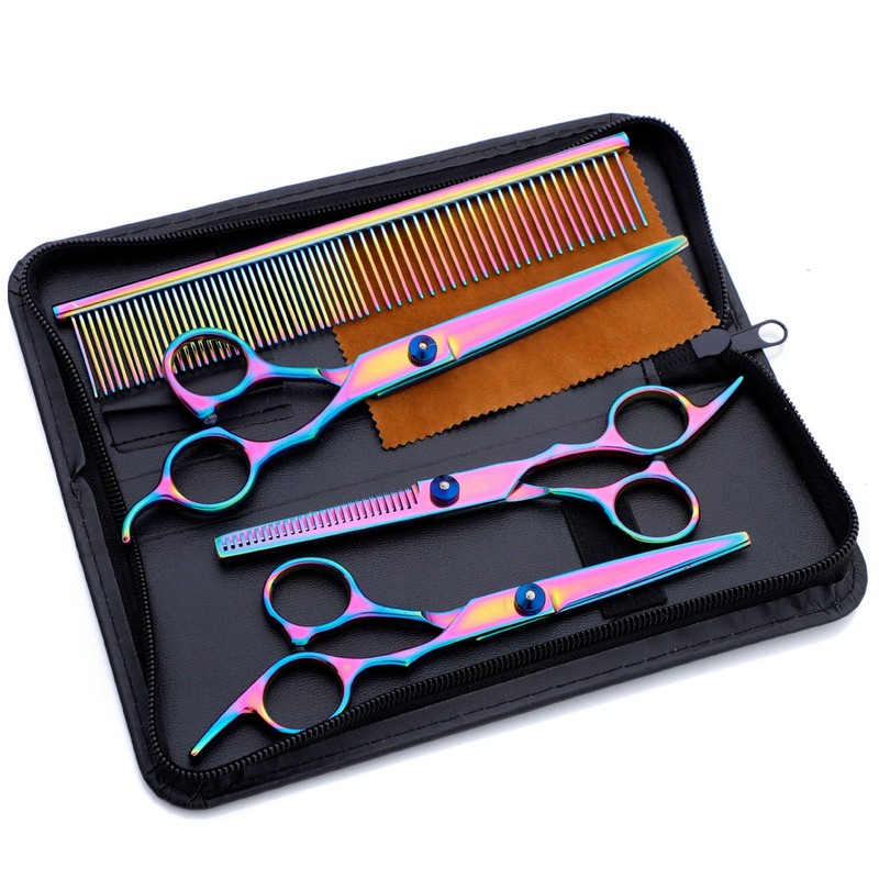 Pet Hair Scissors Professional Stainless Steel Trimming Colorful Safety Pet