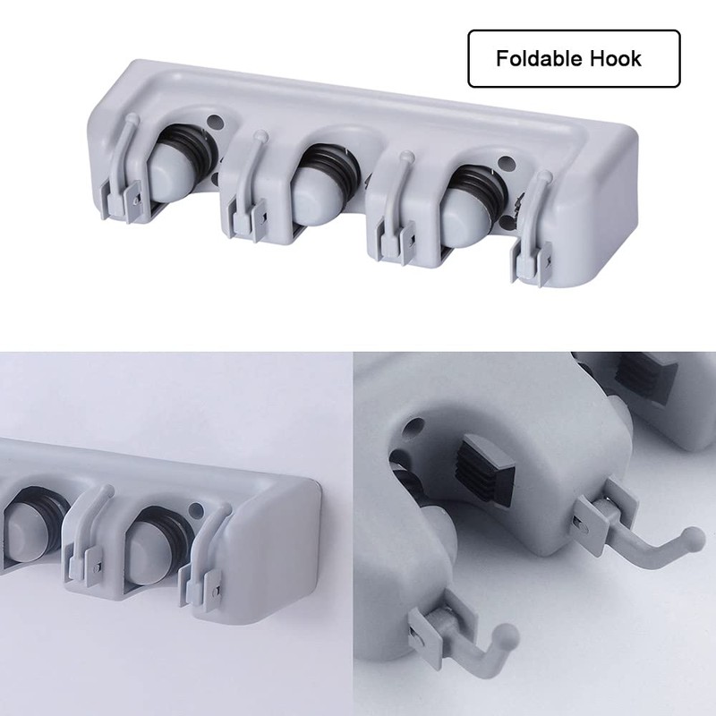 Akitbahome Mop and Broom Holder Broom Hanger Wall Mounted Home