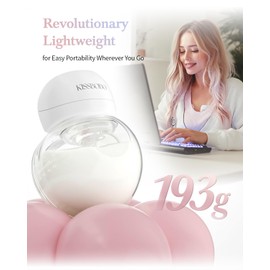 KISSBOBO Hands Free Breast Pump Double 1508, Wearable Electric Breast Pump Strong Suction, 3 Modes 9 Levels,Low Noise, with 21mm/24mm Flanges(White, 2 Pack)