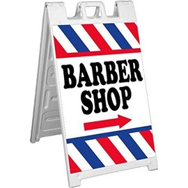 4 Less Co Signicade A-Frame Sign Sidewalk Pavement Sign - BARBER SHOP